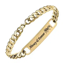 M Men Style Men Stainless Steel Gold-Plated Link Bracelet image 2
