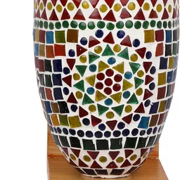 1ST TIME Multicoloured & Multicoloured Textured Wood Contemporary Frustum Shaped Wall Lamp image 2