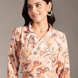 20Dresses Women Floral Printed Lapel Collar Top-picture-38