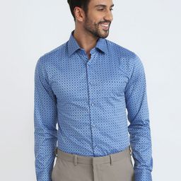 Raymond Structure Pattern Pure Cotton Slim-Fit Semicutaway Formal Shirt-picture-37