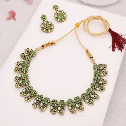 DIVASTRI Set Of 2 Gold-Plated American Diamond-Studded Jewellery Set-image-53