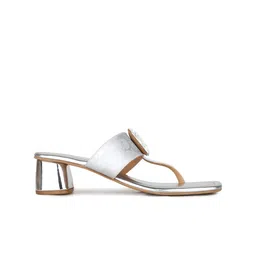 Inc 5 Womens Silver Ethnic Solid Square ToeBlock Heel image 3