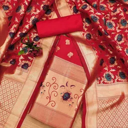 Panzora Ethnic Motifs Woven Design Unstitched Dress Material-image-58