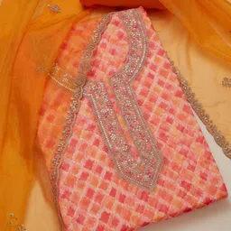 Soch Printed Organza Unstitched Dress Material image 1