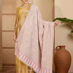 Sangria Floral Woven Design Pashmina Shawl-image-31
