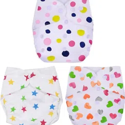mom's pride Washable Baby Cloth Diaper Reusable, Adjustable Size, Waterproof, Pocket Cloth Diaper Nappie, Printed Button Diaper for Babies/Infants/Toddlers (3Diaper + 3Insert)-picture-10