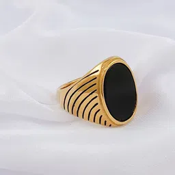 Saizen Gold-Plated Onyx Stone-Studded Finger Ring-picture-28