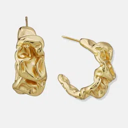 anouk Dressberry Gold-Plated Contemporary Half Hoop Earrings image 4