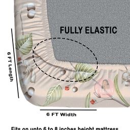CHHAVI INDIA Peach & Green Printed Microfiber 210 TC Queen Bedsheet Set-1.83 m x 1.98 m-picture-16