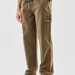Snitch Men Brown Mid-Rise Baggy Cargo Pants image 5