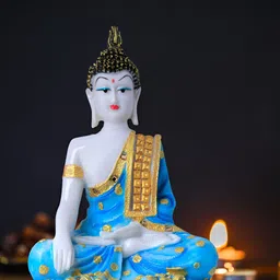 Aura White Buddha Idol Showpiece-image-57