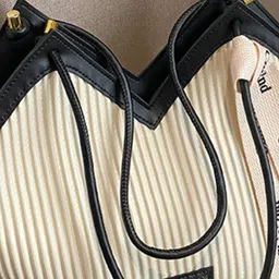 KPOP Women Textured Structured Shoulder Bag image 4