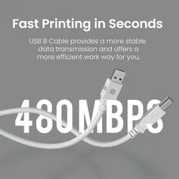 Portronics Reversible USB 2.0 5 m PrintLink 5 Printer Cable, USB Type-A to Type-B Cord, 5 m / 16.5 Ft Long, image 3