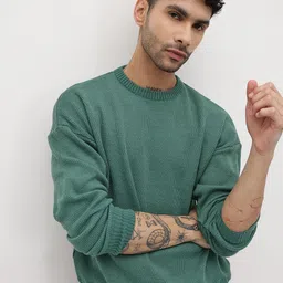 The Roadster Life Co. Self Design Drop-Shoulder Sleeves Pullover-picture-24