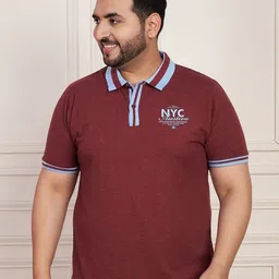 AUSTIVO Typography Polo Collar Cotton T-shirt-image-4