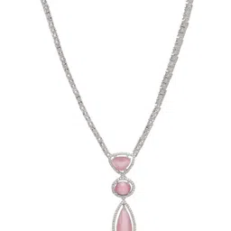 TRINK Rhodium-Plated American Diamond Studded Jewellery Set image 3