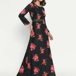 Raiyani Fashion Floral Print Applique Fit & Flare Maxi Dress image 3