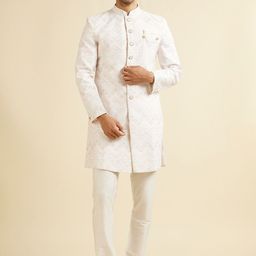 Manyavar Men Embroidered Regular Sequinned Kurta with Trousers-picture-47