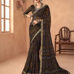 INDONIQ Bandhani Printed Saree image 4