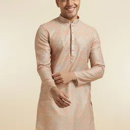 Diwas by Manyavar Floral Embroidered Sequinned Mandarin Collar Straight Kurta image 5