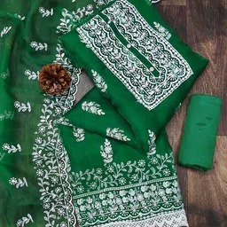 SAINOOR Embroidered Organza Unstitched Dress Material-picture-10