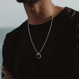 kazare Rhodium-Plated Geometric Pendants with Chains image 2