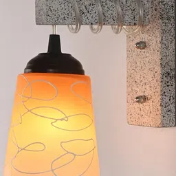 SOMIL Yellow Glass Cylinder Printed Wall Lamps image 5
