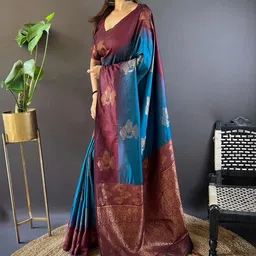 ELITE WEAVES Woven Design Zari Banarasi Saree-picture-16