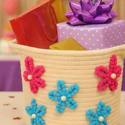 Textile and Beyond Beige Floral Printed Shelf Liner Organiser image 3