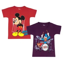 Disney By Miss and Chief Boys Pack of 2 Mickey Mouse Bio Finish Printed Cotton T-shirts-picture-23