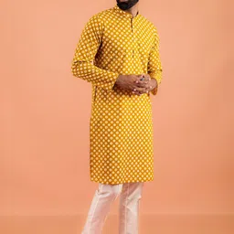 KISAH Men Ethnic Motifs Printed Regular Kurta with Pyjamas image 1