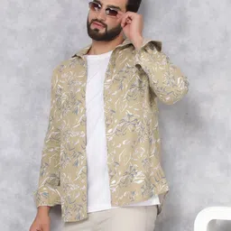 Crimsoune Club Men Classic Slim Fit Floral Opaque Printed Casual Shirt image 1