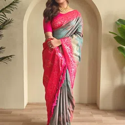 Mameraa Woven Design Zari Art Silk Saree image 4