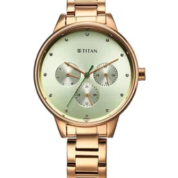 Titan Women Brass Embellished Dial & Stainless Steel Bracelet Style Straps Analogue Watch 2648WM09-picture-14