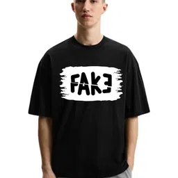 Fashnobic Men Typography Printed Round Neck Cotton Oversized T-shirt-picture-9