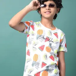 Crimsoune Club Boys Conversational Printed Round Neck Slim Fit T-shirt-image-95