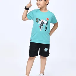 Mini Pattern Kids Printed Short Sleeves T-shirt With Shorts-picture-42