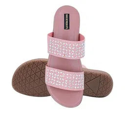 SHOENEEDS Women Peach Synthetic Flats image 5