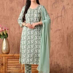 Anouk Rustic Women Ethnic Motifs Printed Kurta with Trouser & Dupatta-picture-11