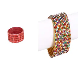 Somil Women Combo of 2 Ethnic Bangles Set-picture-35