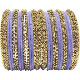 AMSHA Purple Glass Artificial Stones Bangle-picture-22