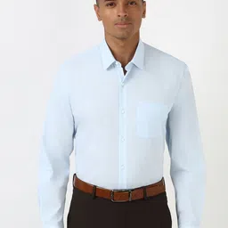 Peter England Men Spread Collar Solid Polycotton Formal Shirt-picture-27