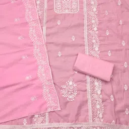 KALINI Women Cotton Blend Embroidered Dress Material-image-7