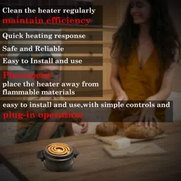 royalry 500W Lightweight Electric Stove – Trendy Black Design, Low Power Use Electric Cooking Heater image 3