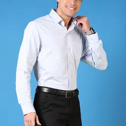V-Mart Men Slim Fit Spread Collar Solid Cotton Formal Shirt-image-32
