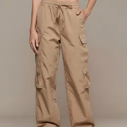 ORIEX THE ORIGINAL FASHION Women Relaxed Straight Leg Loose Fit High-Rise Easy Wash Cargos Trousers-picture-18