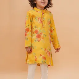 PICCOLO Boys Floral Printed Regular Kurta with Pyjamas image 1