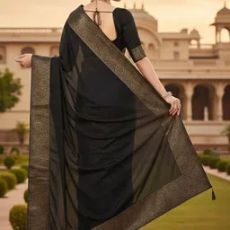 Moda Rapido Woven Design Zari Poly Georgette Designer Saree image 5