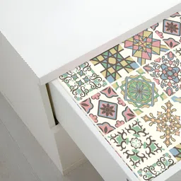 INDIAN ROYALS Green & Brown Hexagun Art Printed Self-Adhesive & Durable Wall Sticker image 3