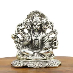 INTERNATIONAL GIFT Panchmukhi Hanuman Silver-Plated Religious Idol Showpiece-image-7